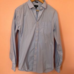 Blue and white stripe J. Crew Factory Thompson shirt size medium.